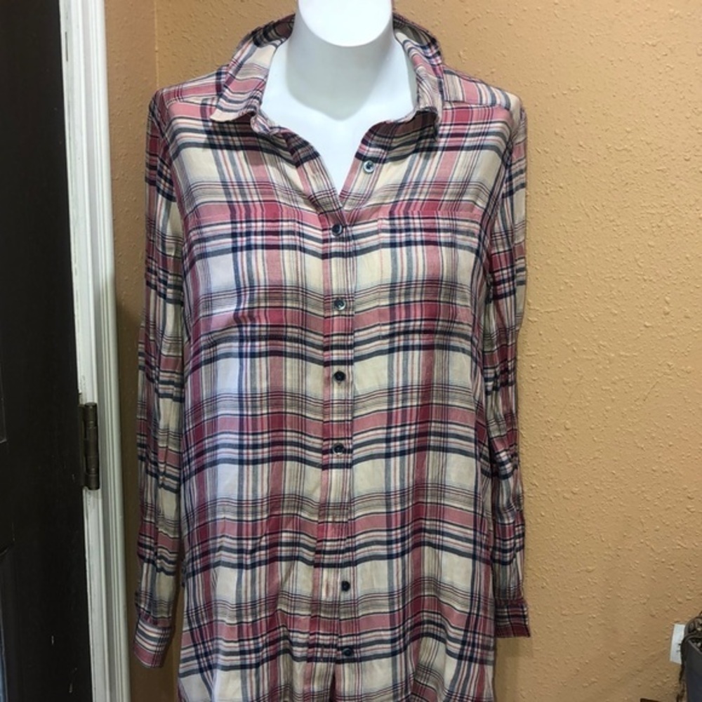 Hinge plaid button down shirt